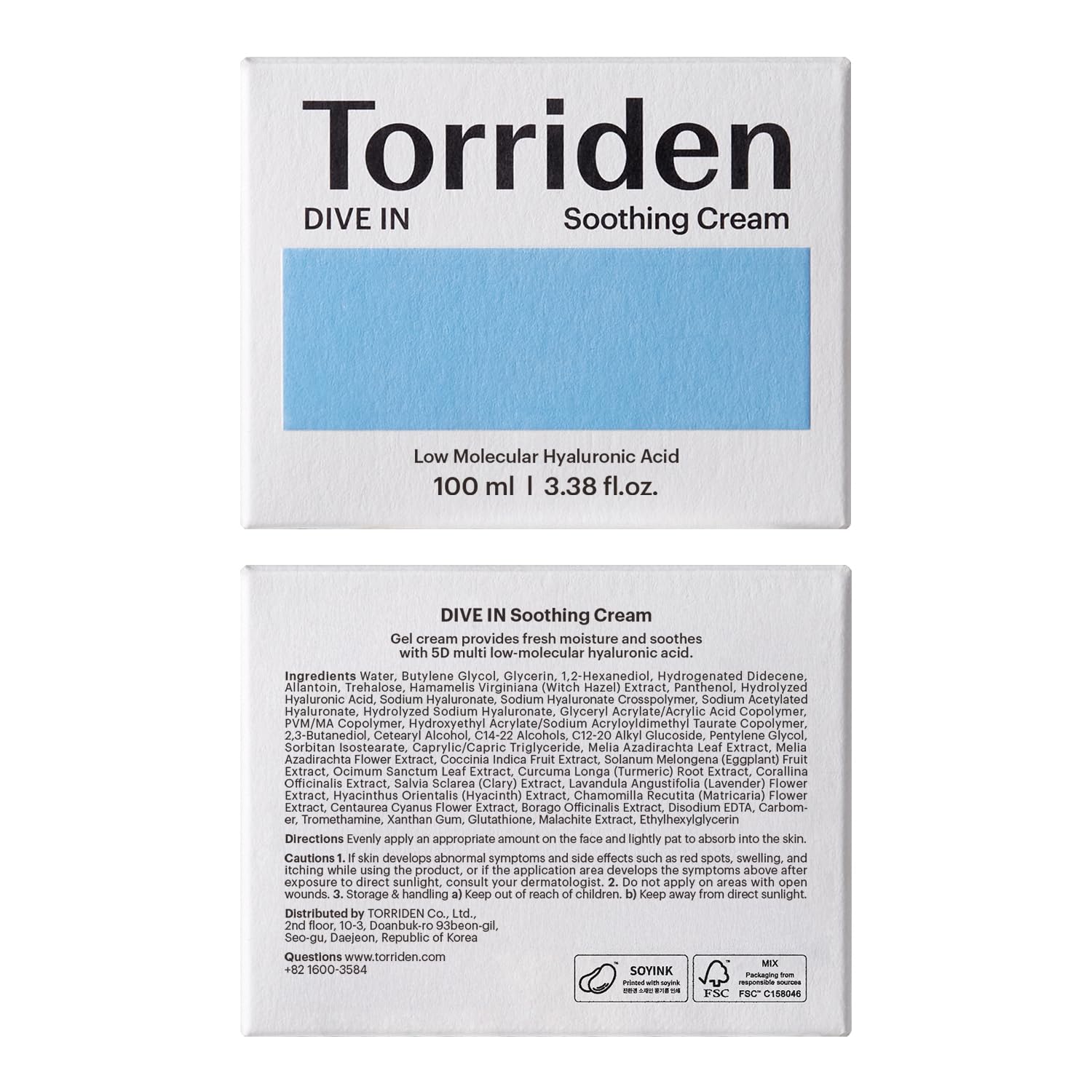 Torriden DIVE IN ingredient-silhouette hints at an HA-based hydration network.