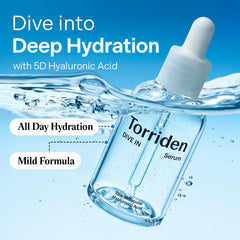 Torriden DIVE IN Serum watery texture for quick absorption.