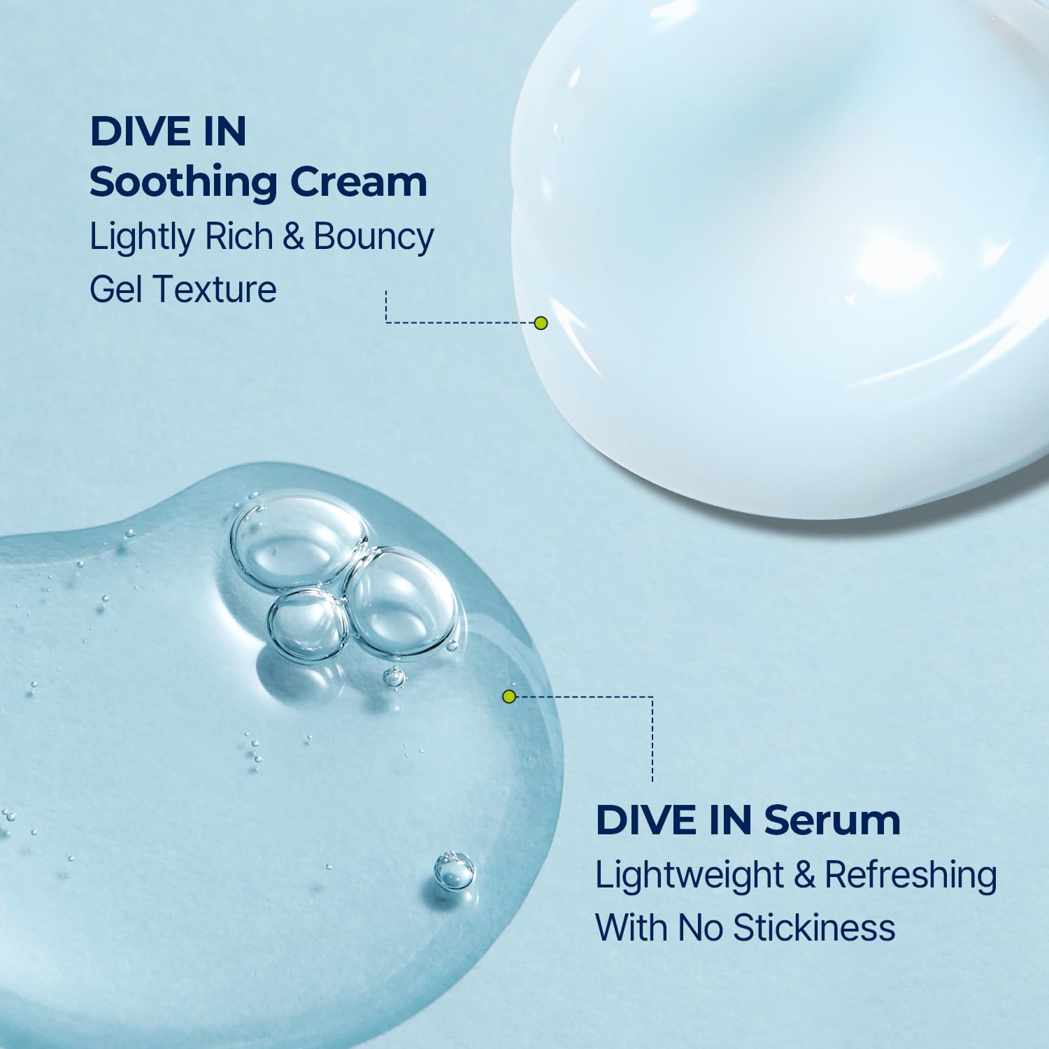Torriden Dive In Serum texture swatch reveals a non-sticky, refreshing finish.