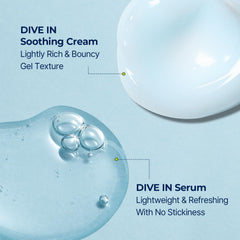Torriden Dive In Serum texture swatch reveals a non-sticky, refreshing finish.