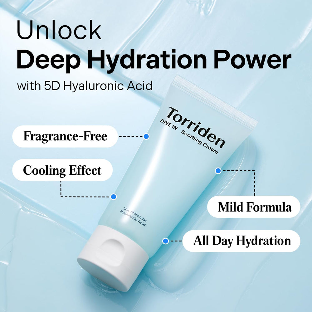 Torriden DIVE IN texture application demonstrates fast-absorb gel-type cream.