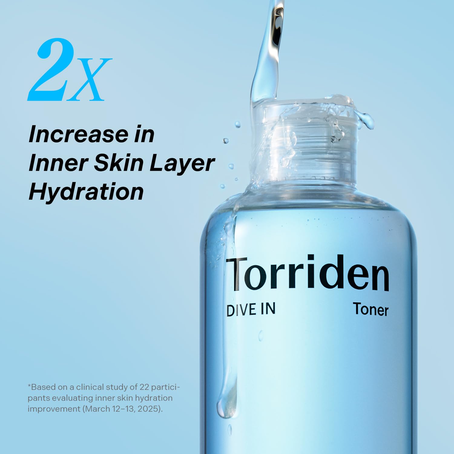 Torriden Dive in Toner 5D Hyaluronic image focuses on deep hydration network.