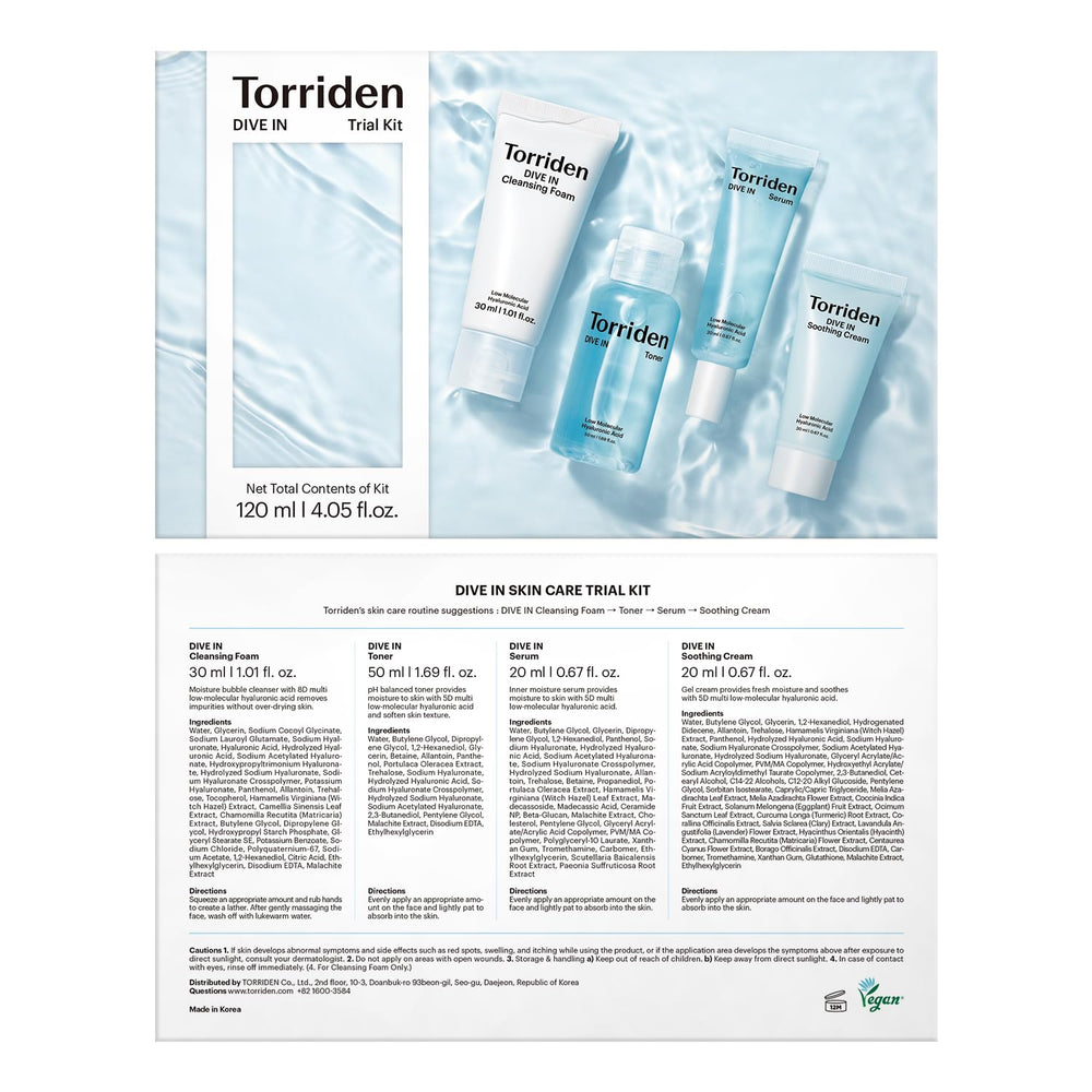 Torriden DIVE IN on-shelf display for an approachable routine.