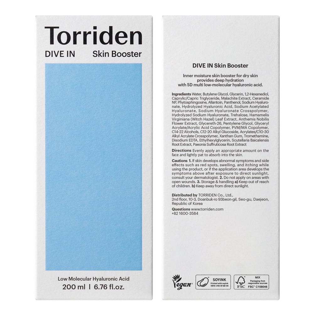 Torriden Dive In Skin Booster routine-usage illustrates step-one hydration in skincare.