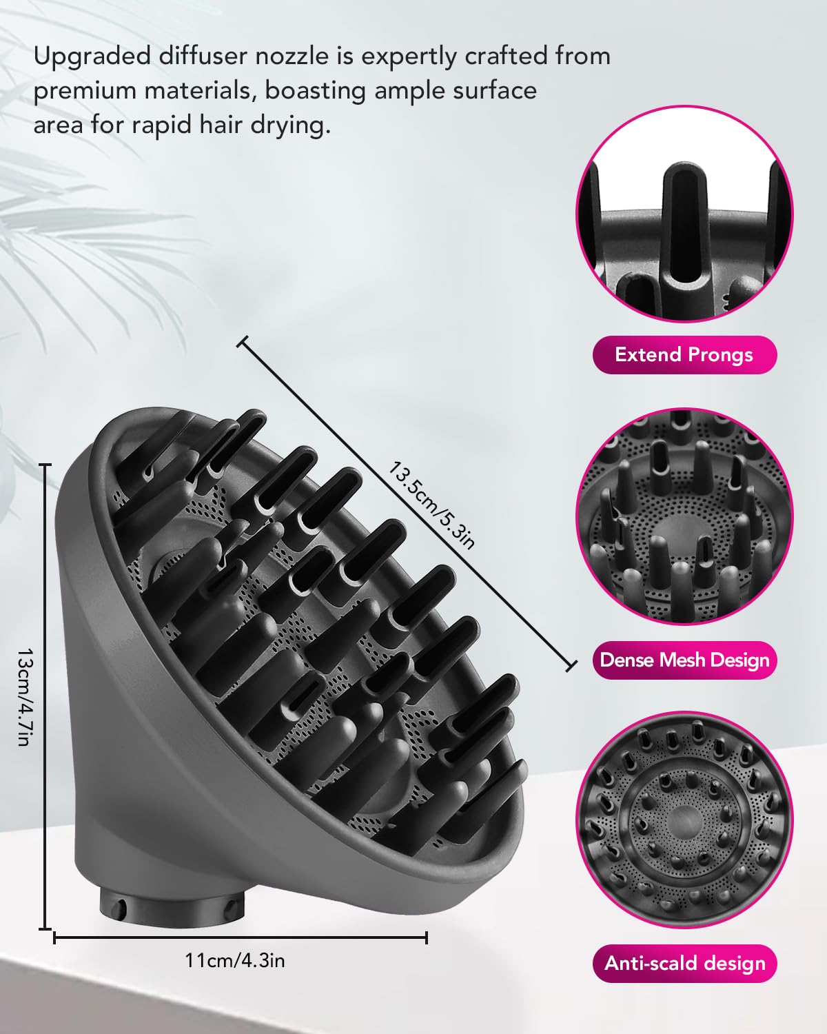 TOSAGE diffuser nozzle install-ready angle captures easy no-adapter setup.