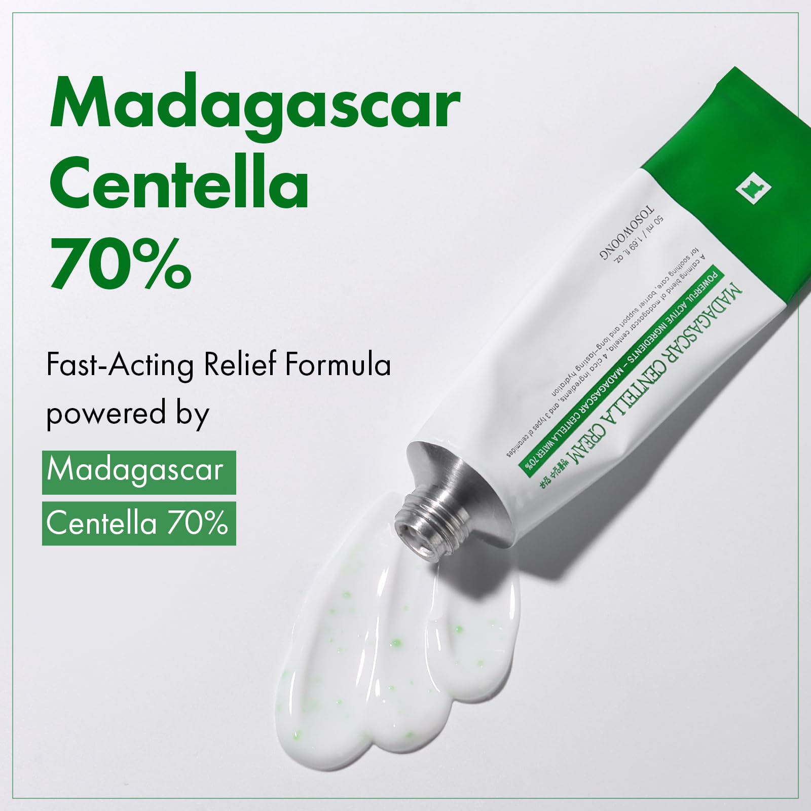 TOSOWOONG Centella leaf water ingredient highlight concentrated calming actives