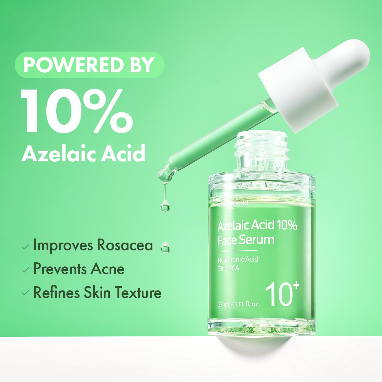 TOSOWOONG close-up texture of serum illustrating lightweight absorption