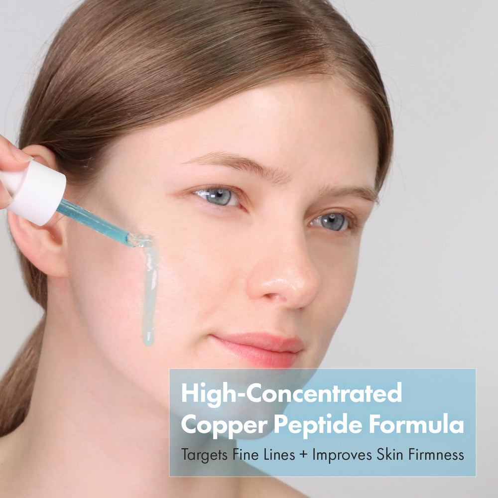 TOSOWOONG Copper Peptide Serum dropper enables precise, hydrating application.