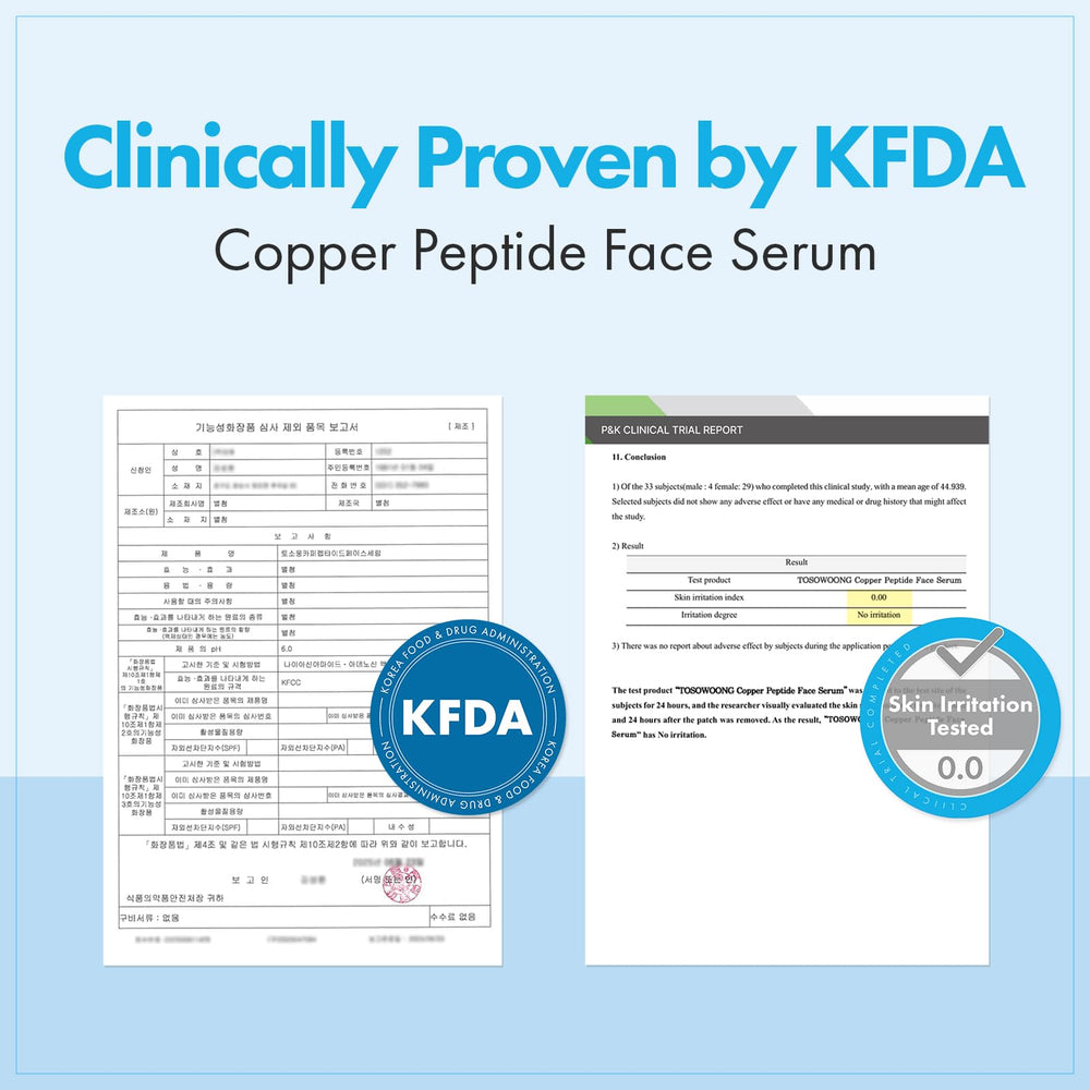 Glow shot of TOSOWOONG Copper Peptide Serum highlights radiant, hydrated skin.