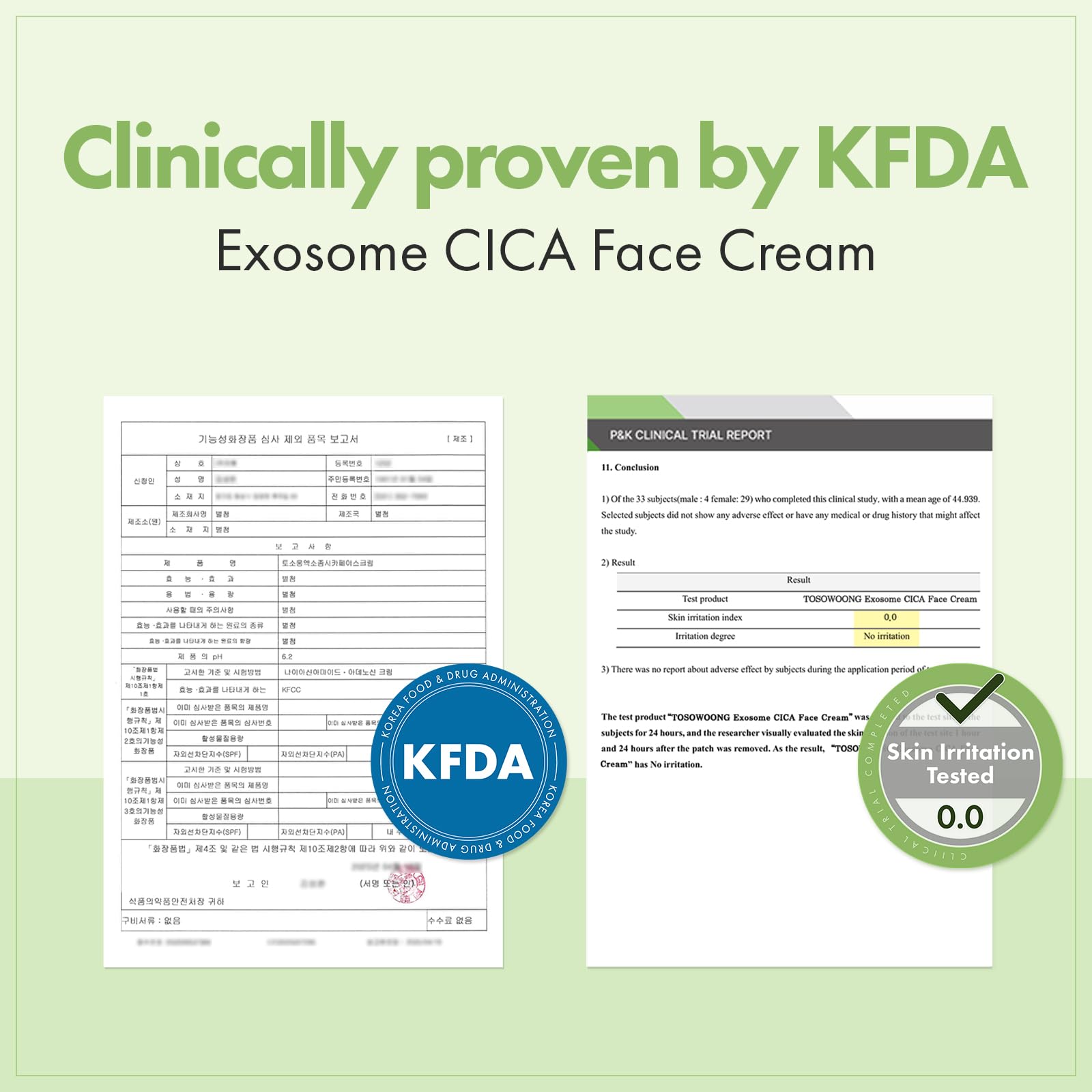 TOSOWOONG Exosome CICA Face Cream morning routine application for calm, hydrated skin.
