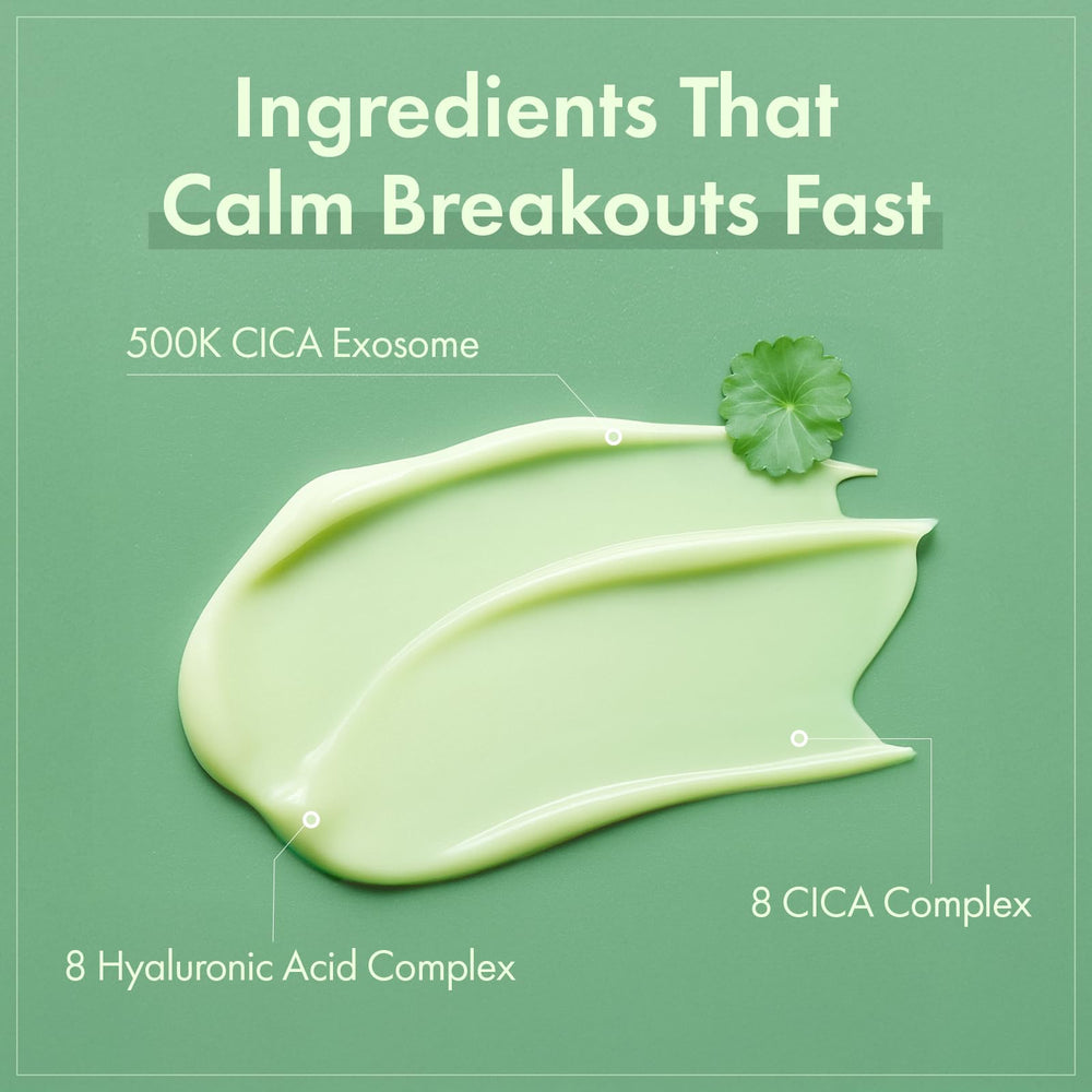 TOSOWOONG Exosome CICA Face Cream texture swatch indicating lightweight hydration.
