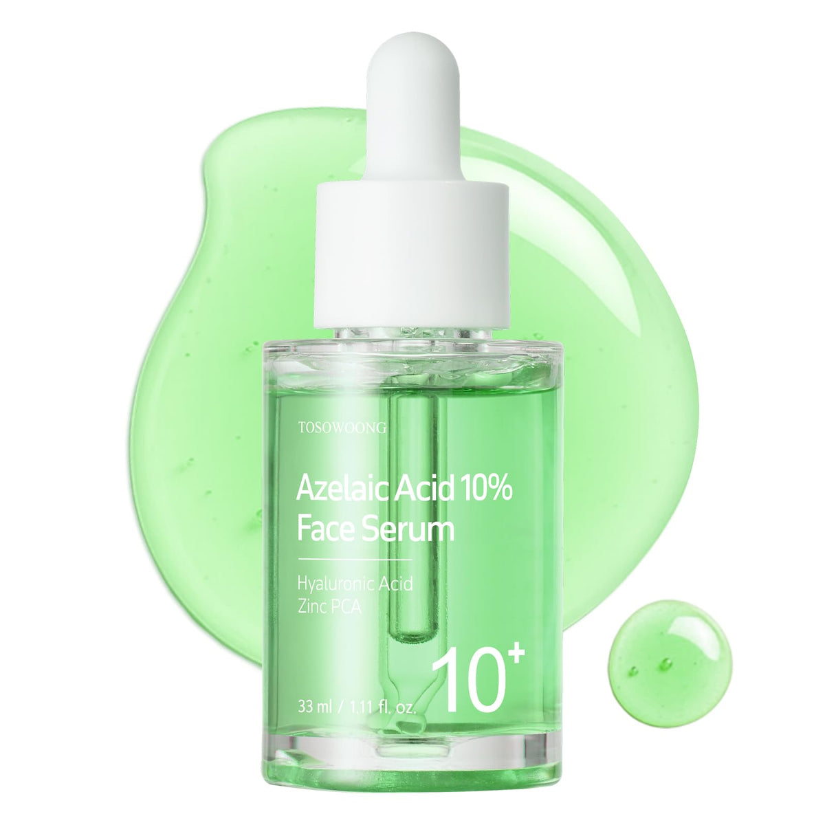TOSOWOONG front packaging showing azelaic 10% serum and benefits