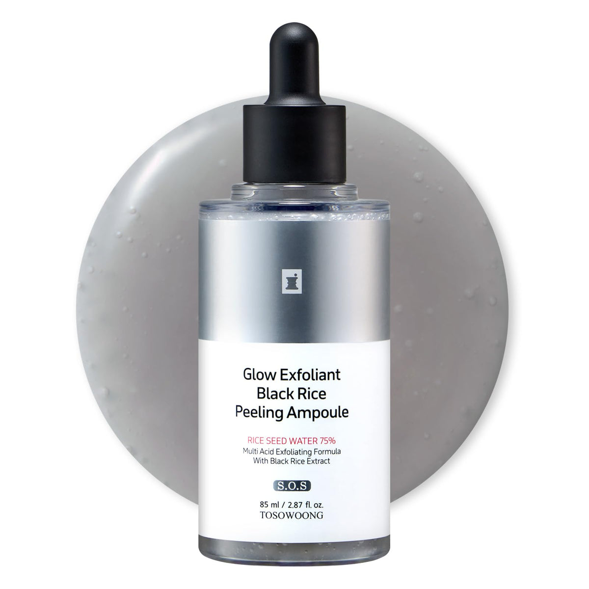 TOSOWOONG front packaging showing ampoule benefits and sleek bottle