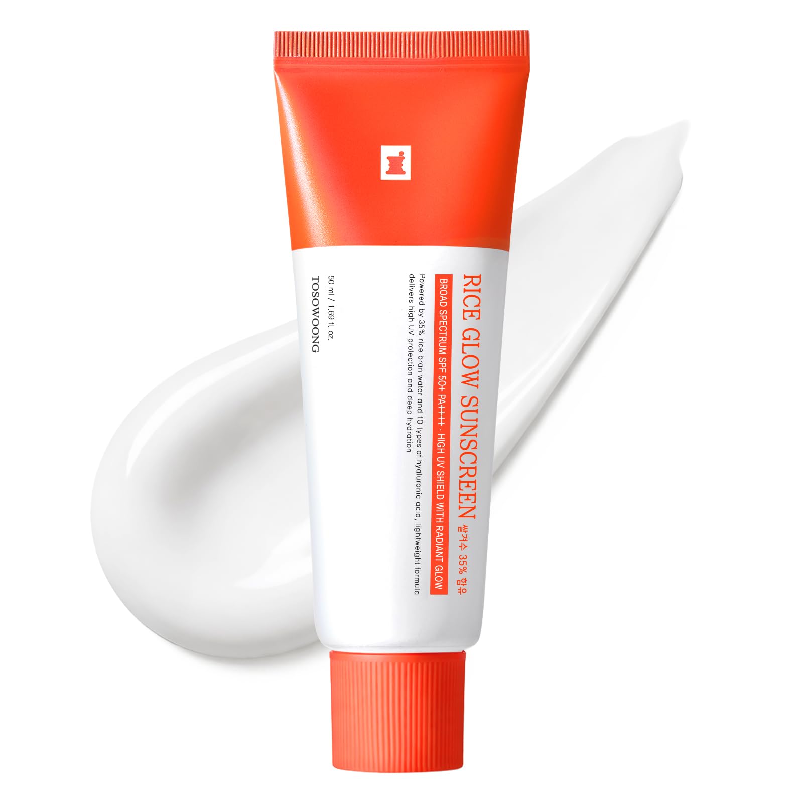 TOSOWOONG front packaging showing SPF50+ protection and benefits