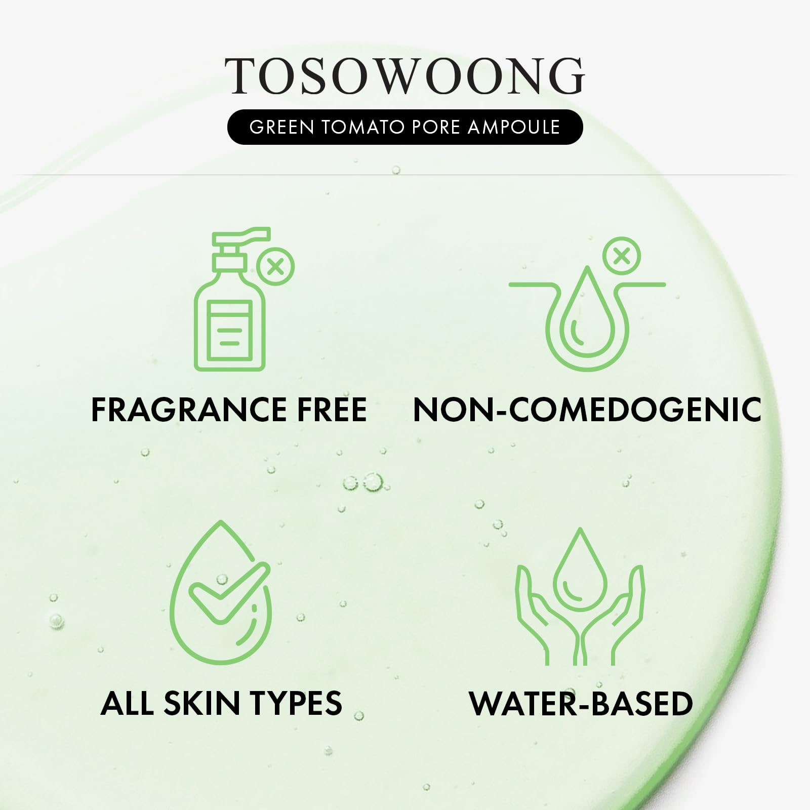 TOSOWOONG ampoule held in hand to show size and travel-friendly convenience