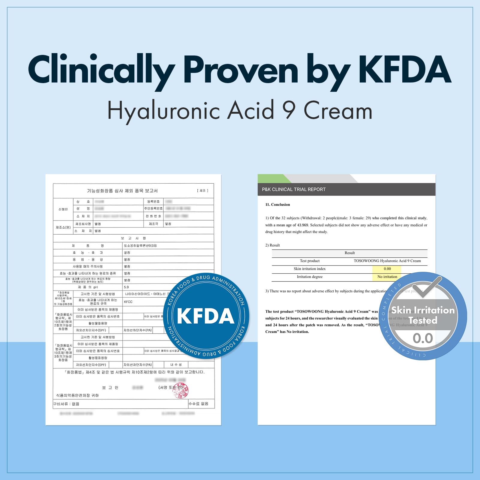 Application shot suggesting daily routine with TOSOWOONG Hyaluronic Acid 9 Cream.