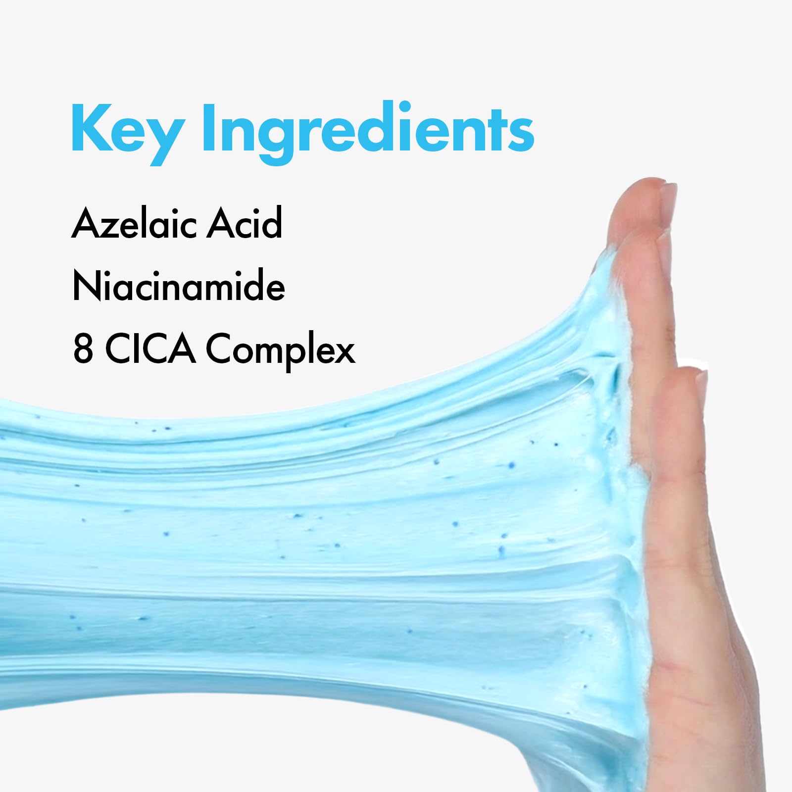 TOSOWOONG label close-up highlighting azelaic acid, niacinamide, cica