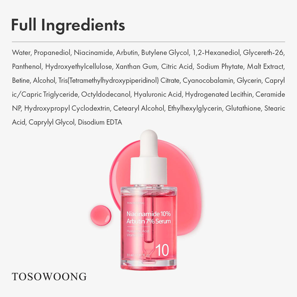 TOSOWOONG serum staged on bathroom shelf suggesting routine integration