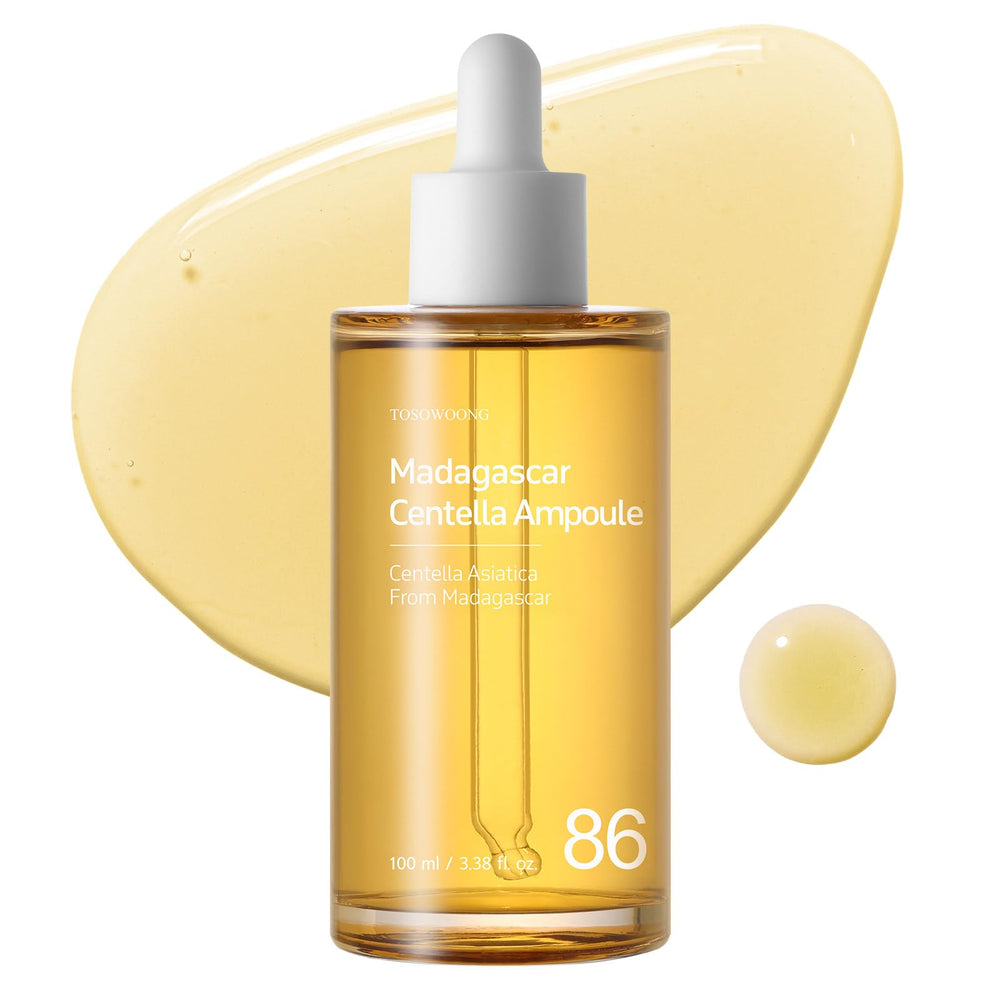 TOSOWOONG Madagascar Centella ampoule bottle showcases calming serum