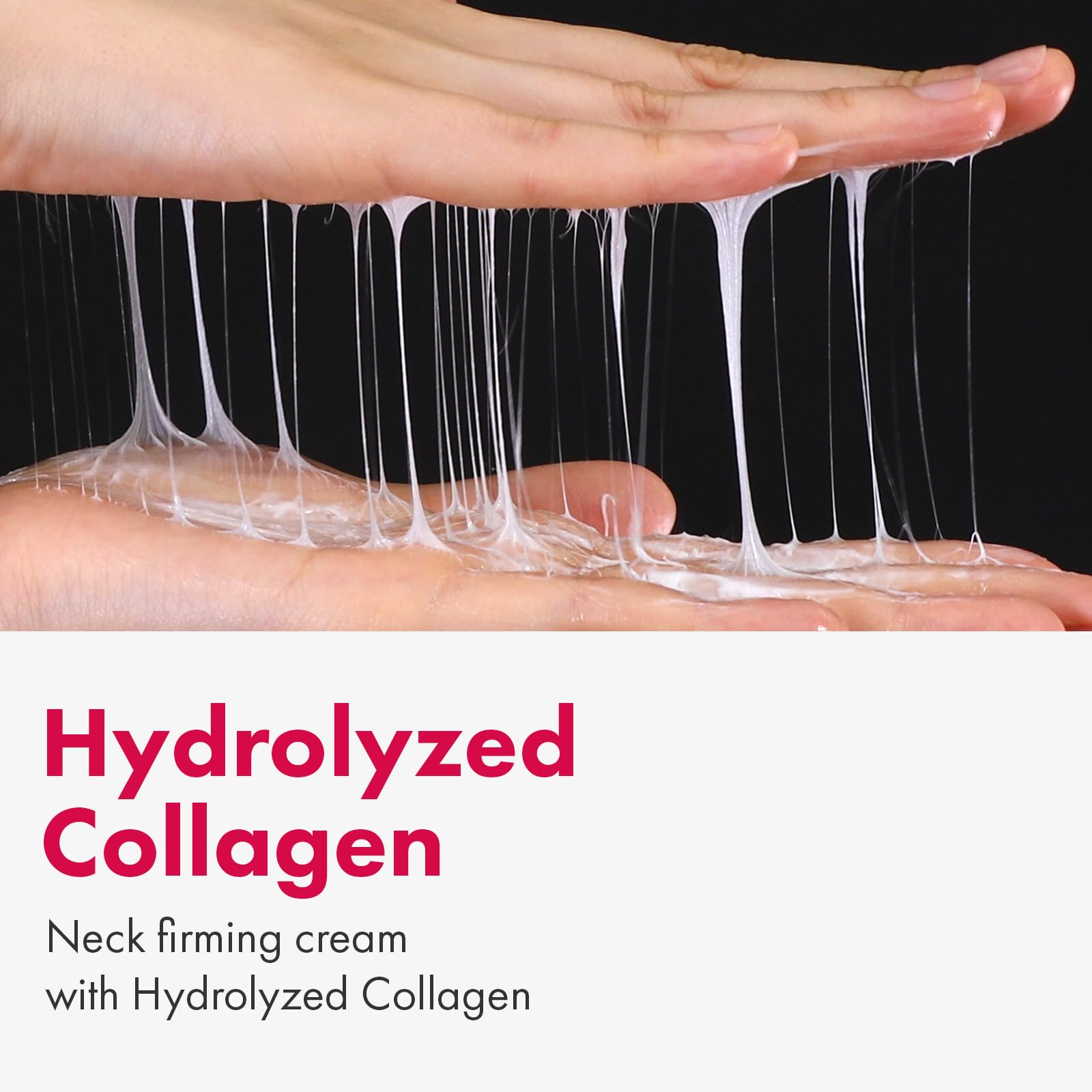 TOSOWOONG Necktox Cream hydrolyzed collagen bottle highlights tightening benefits