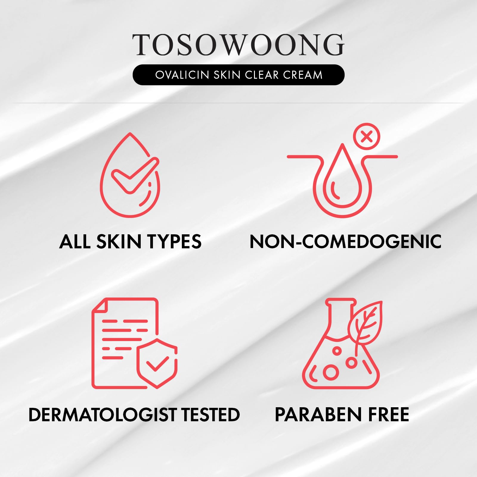 TOSOWOONG cream placed on bathroom shelf demonstrating routine-friendly use