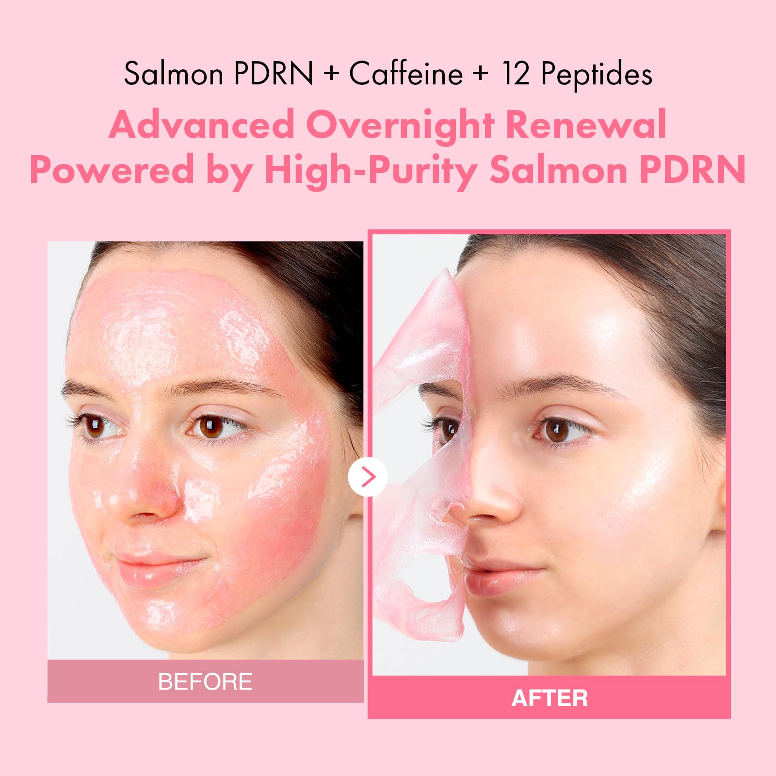 TOSOWOONG close-up of pink pearl film texture for prolonged hydration
