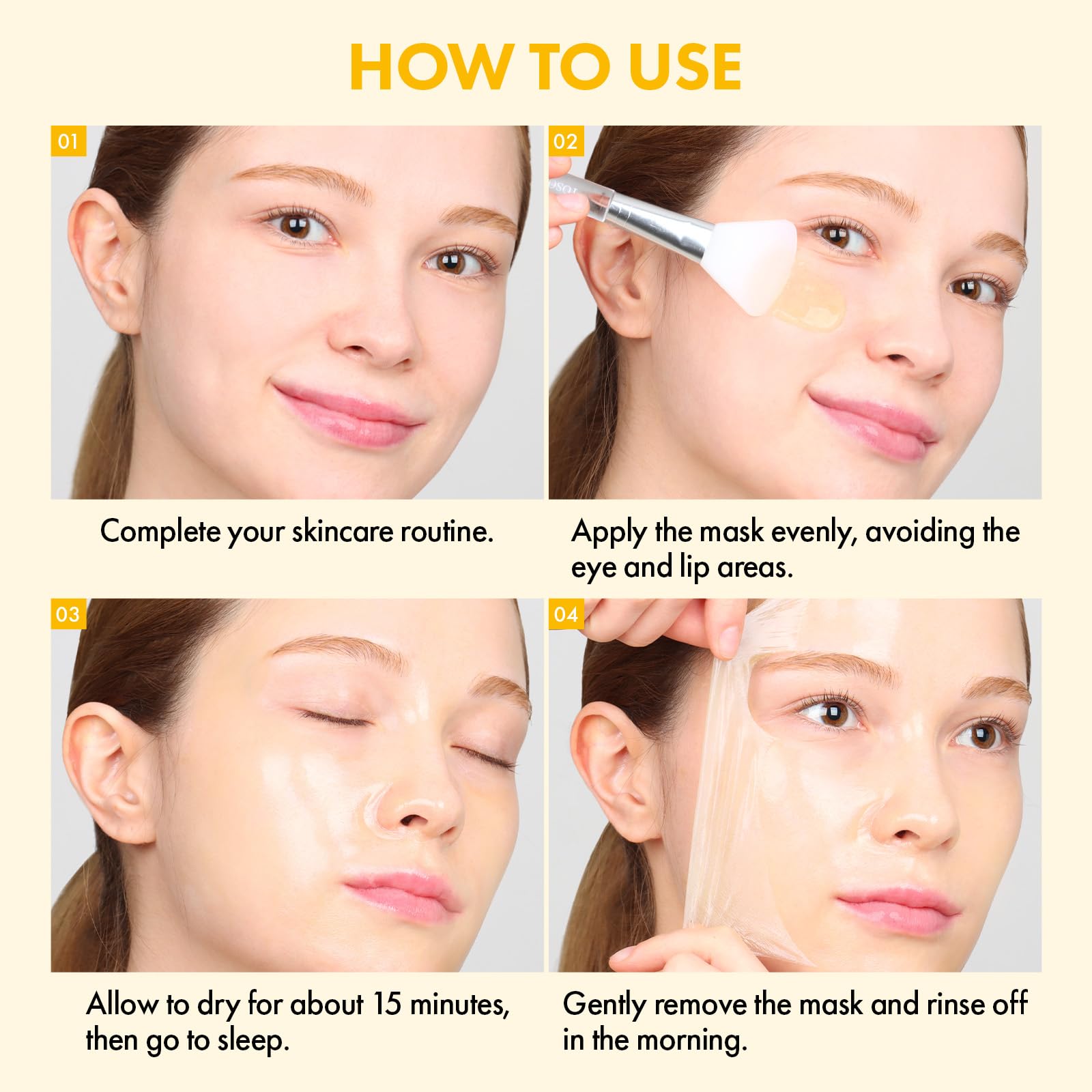 TOSOWOONG peeling off mask in morning for residue-free refreshed finish