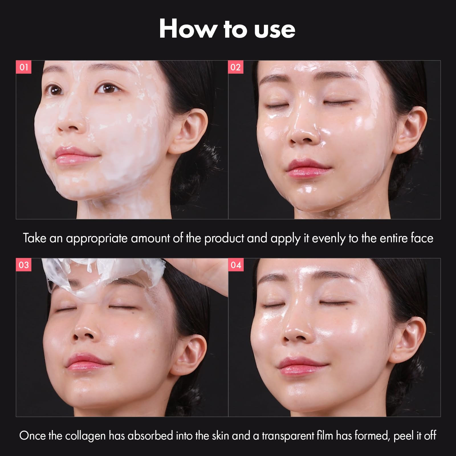 Using the silicone brush to apply an even, hydrated mask layer