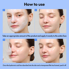TOSOWOONG peeled mask film being removed to reveal dewy, refreshed skin