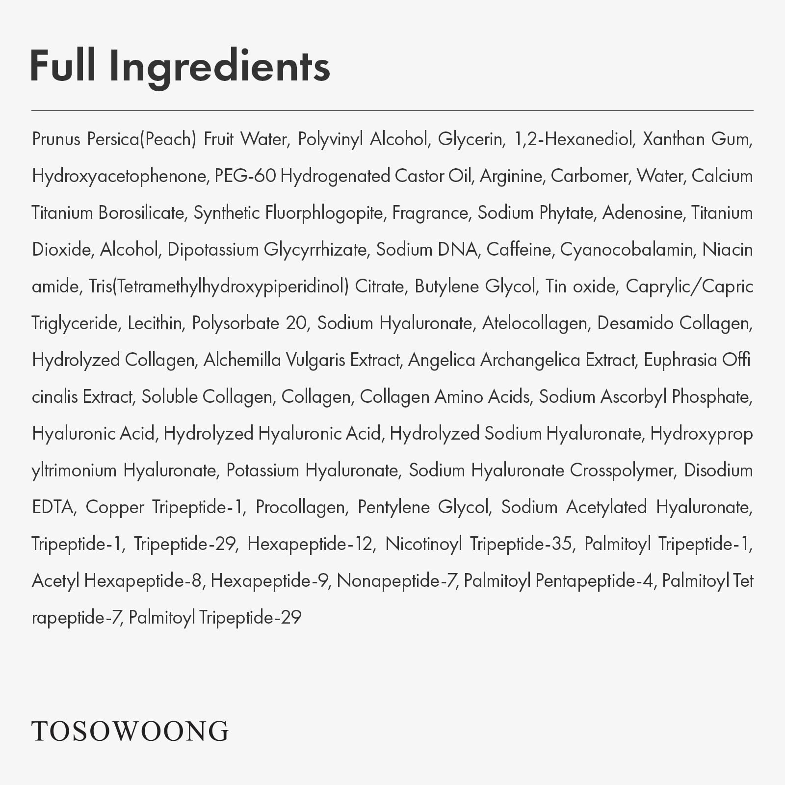 TOSOWOONG tube beside a hand showing size and easy at-home application
