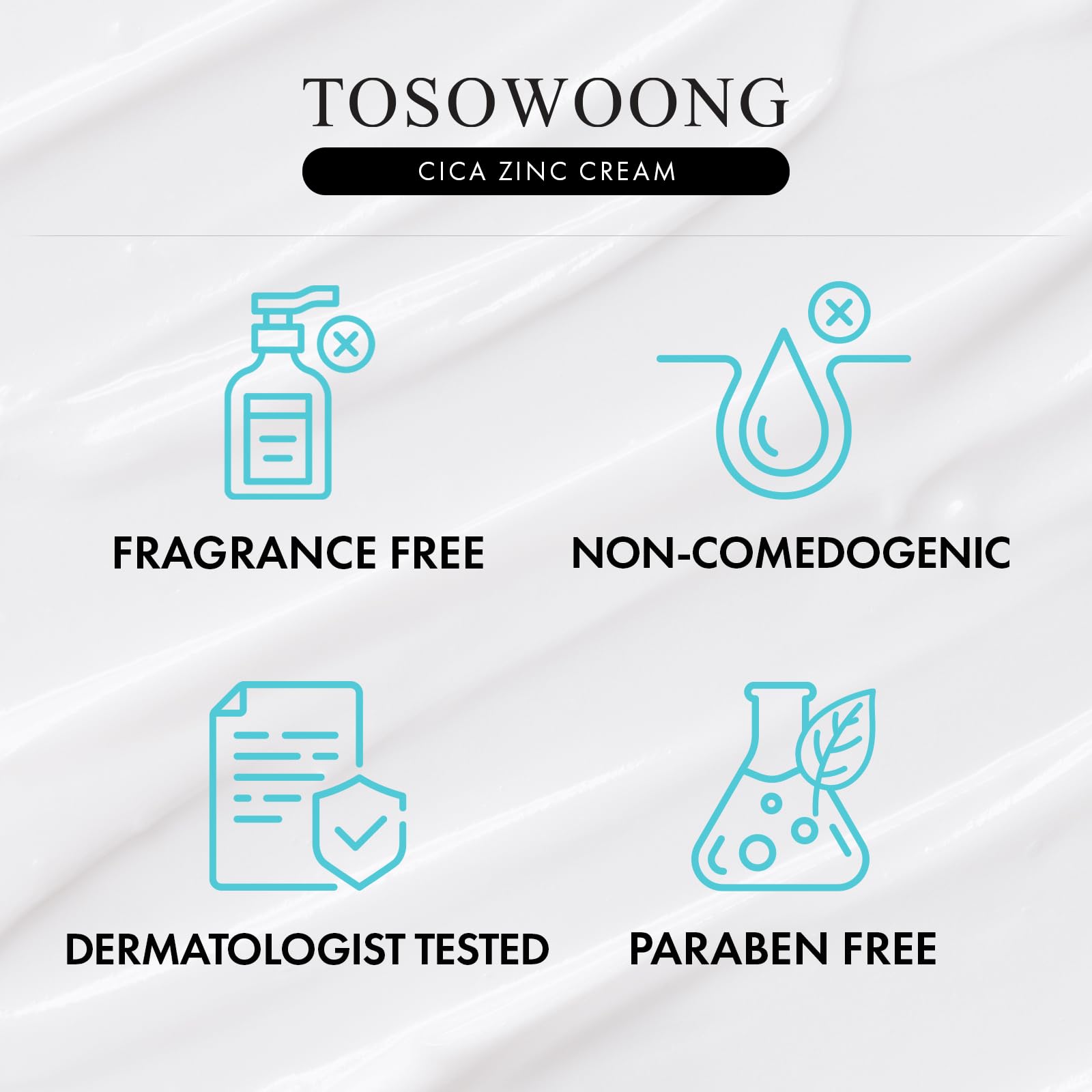 TOSOWOONG SOS Repair CICA Cream packaging reflects clean, Korean skincare branding.