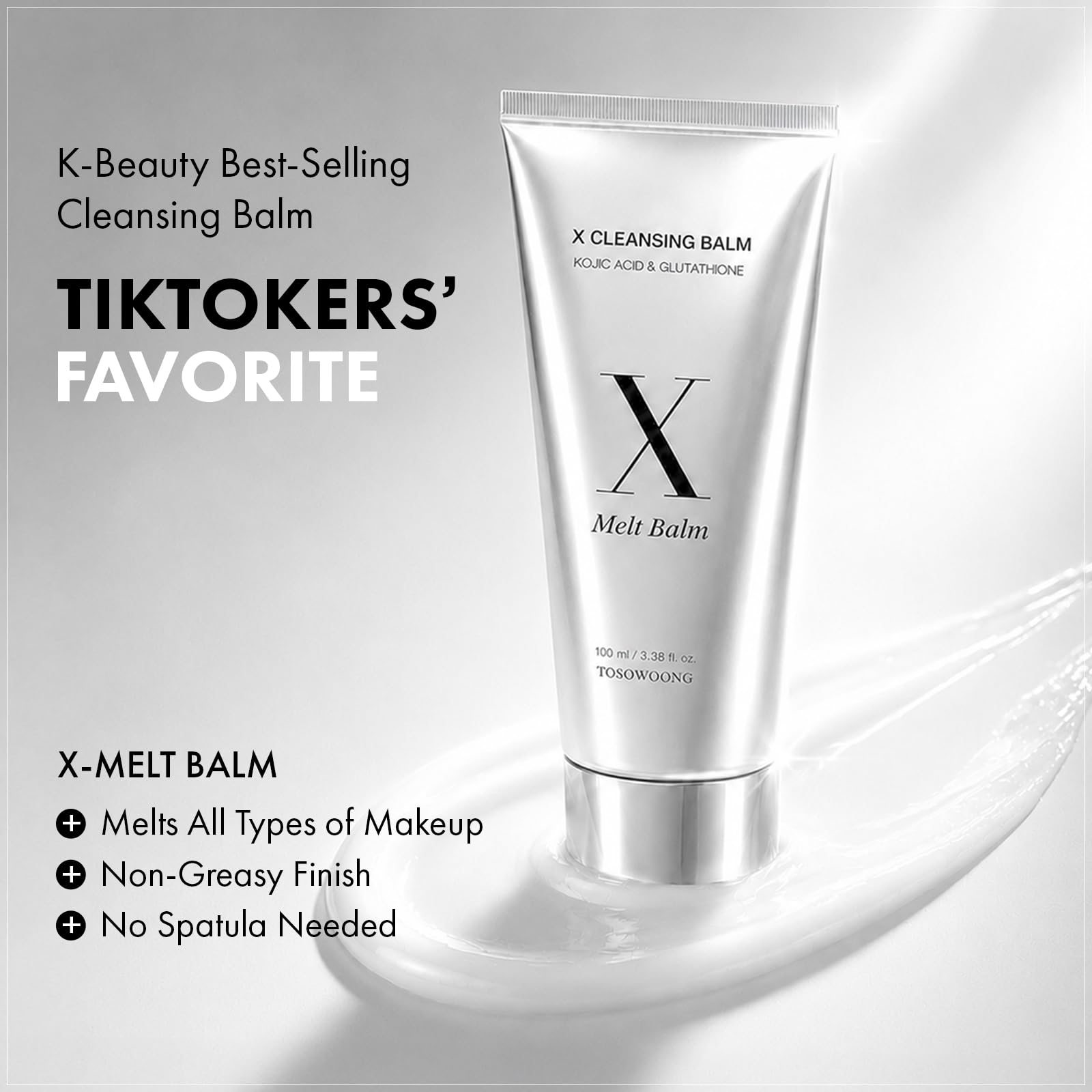 TOSOWOONG balm texture close-up illustrating smooth glide and easy melting