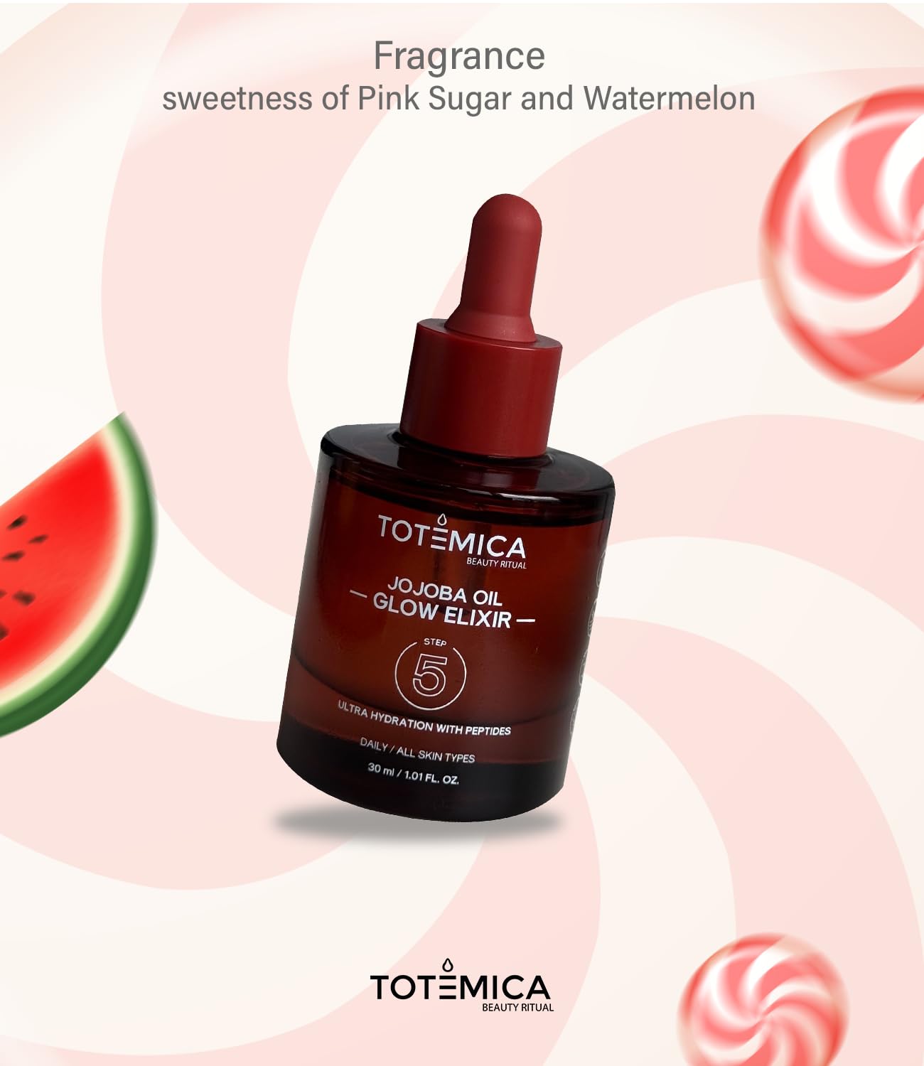 Totemica Organic Jojoba Oil Glow Elixir absorption swatch reveals quick-drying feel