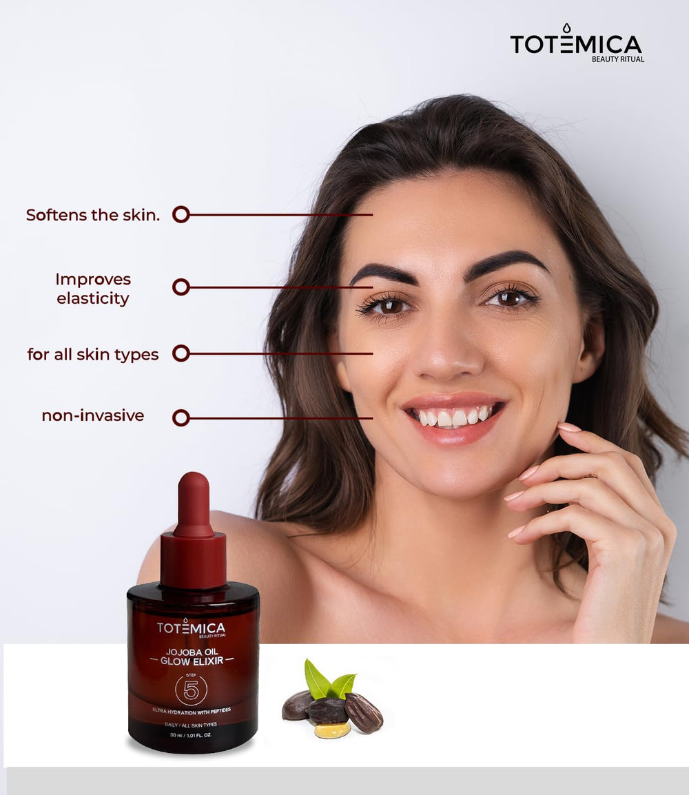 Totemica Organic Jojoba Oil Glow Elixir dropper ensuring precise daily application