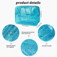 TotePrint holographic star material closeup highlights durable TPU and waterproof surface.