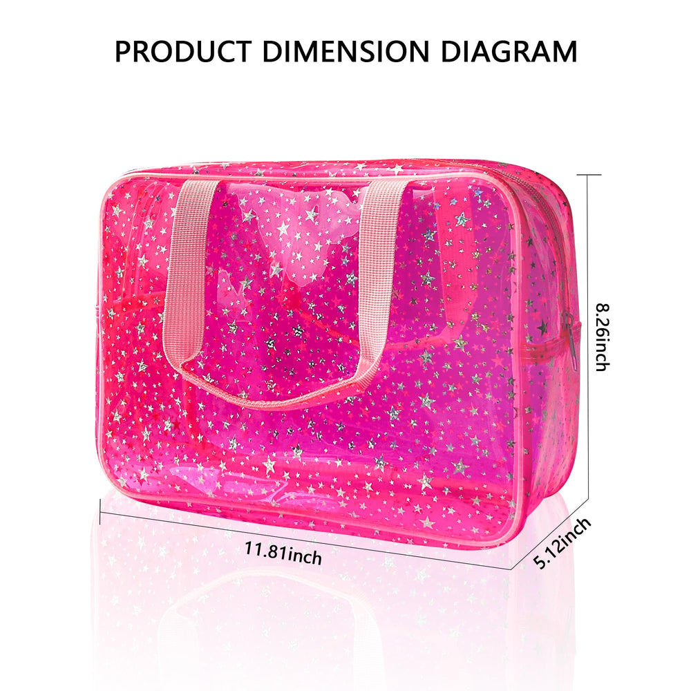 TotePrint Yellow Star large cosmetic bag zipper close for secure organization during packing