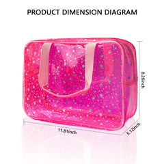 TotePrint Yellow Star large cosmetic bag zipper close for secure organization during packing