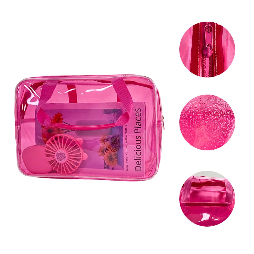 TotePrint hot pink star bag travel-use helps organize cosmetics while commuting.