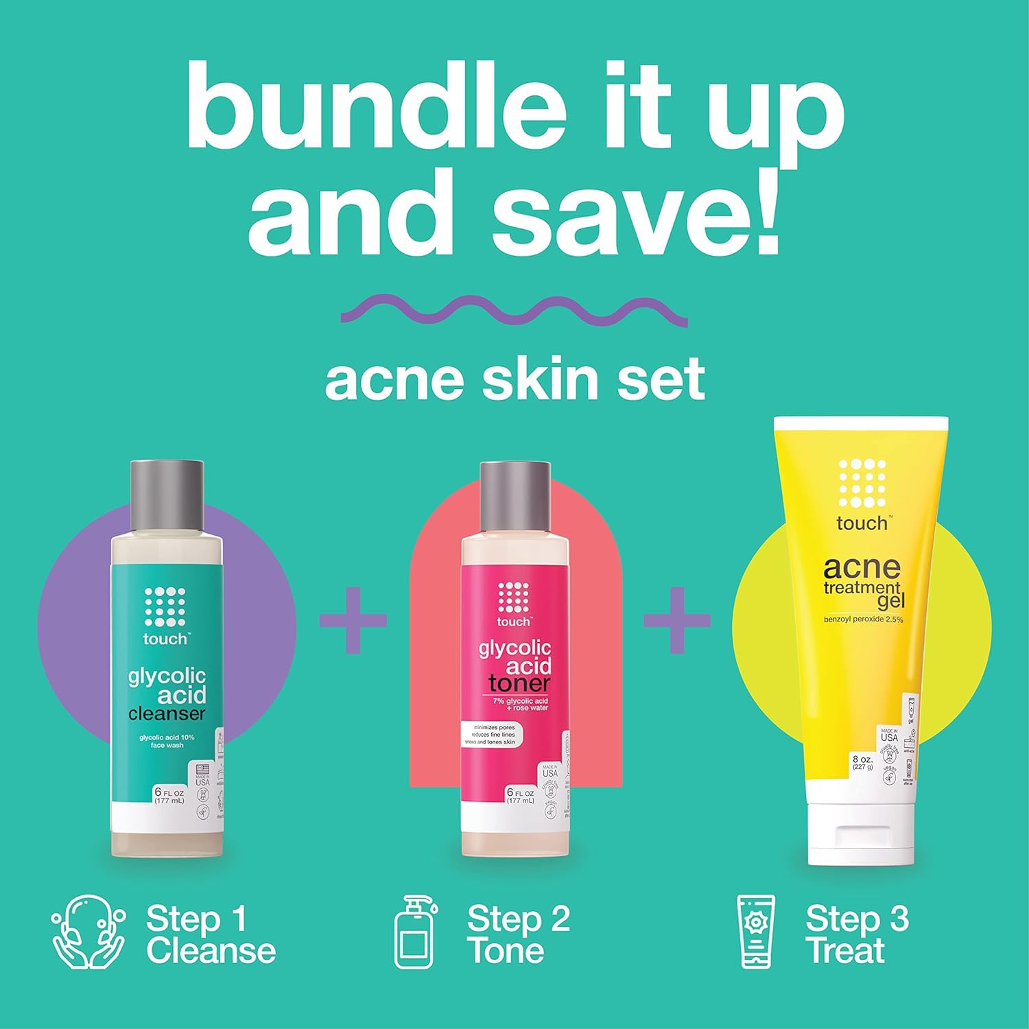 TOUCH benzoyl peroxide 2.5% gel micronized particles enable effective pore penetration.