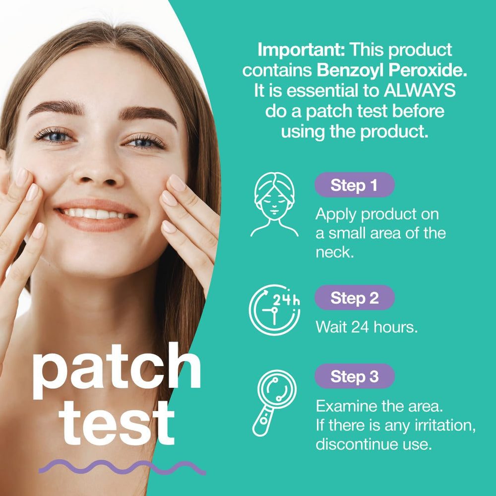 TOUCH benzoyl peroxide 2.5% gel spot treatment targets pimples with mild irritation.