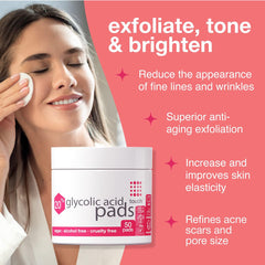 TOUCH glycolic acid pads packaging highlights vegan, USA-made formulation and clean ingredients.