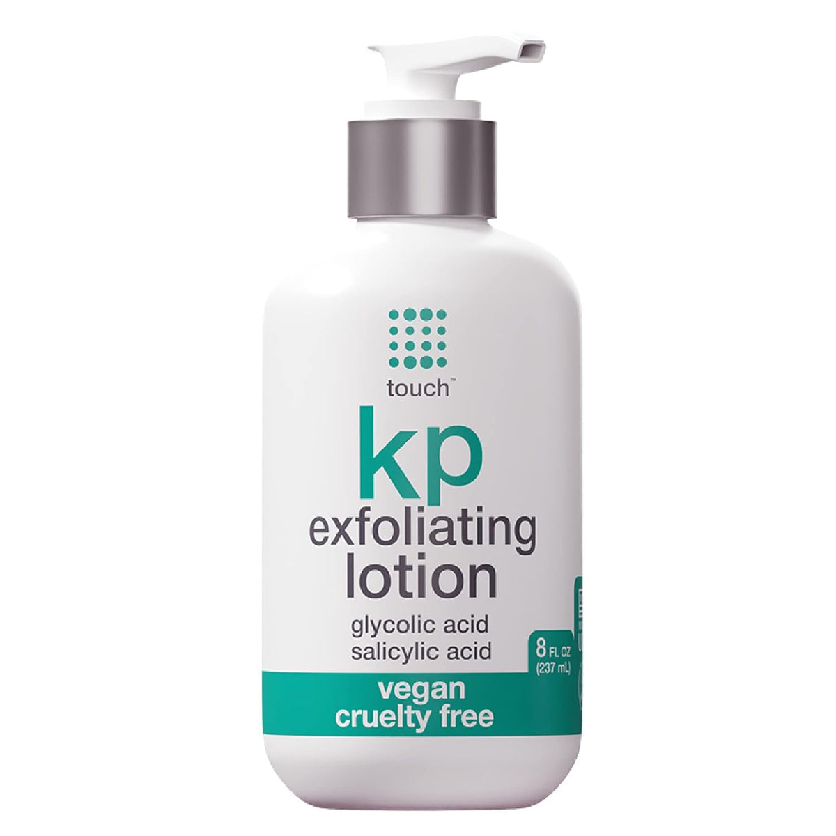 TOUCH Glycolic Acid Lotion packaging promotes KP exfoliation for smoother skin.