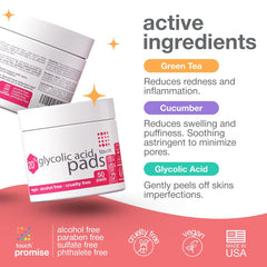 TOUCH glycolic pad foam-seal lid close-up demonstrating moisture protection.