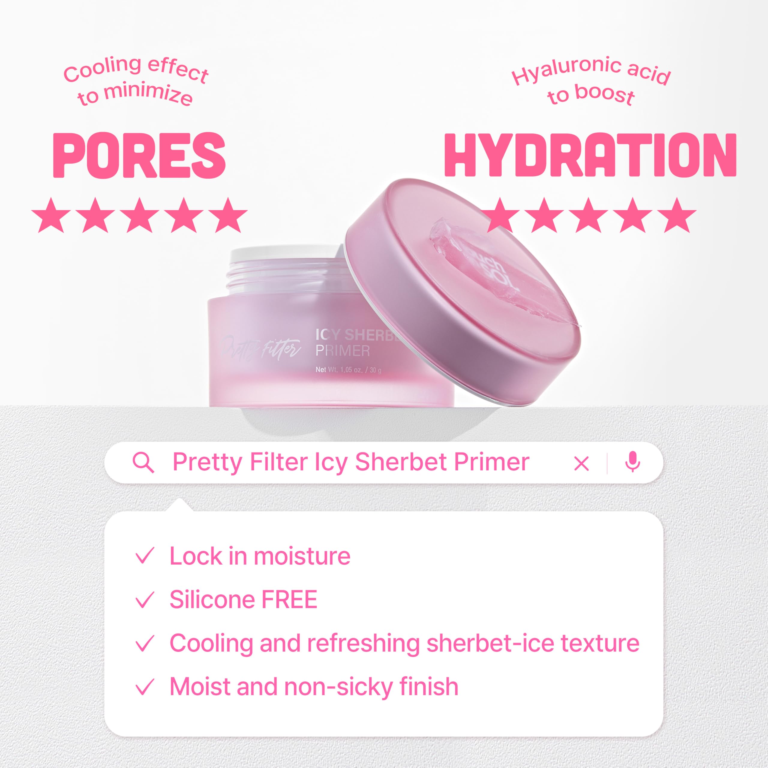 Touch in Sol Icy Sherbet Primer pump dispense — easy application and quick absorption.