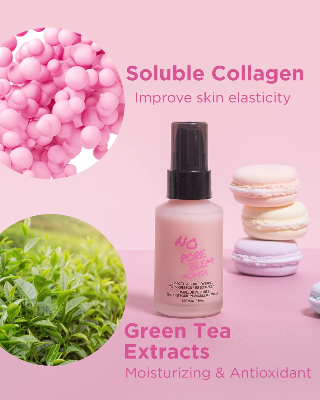 Touch in Sol No Pore Blem Primer soluble collagen ingredients suggest wrinkle-smoothing potential