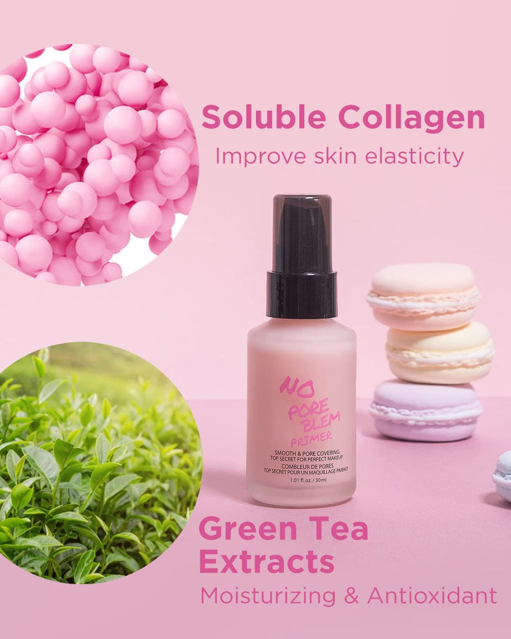 Touch in Sol No Pore Blem Primer soluble collagen ingredients suggest wrinkle-smoothing potential
