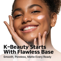 Touch in Sol No Poreblem Primer application on cheek highlights blur for smoother pores.
