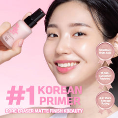 Touch in Sol No Poreblem Primer bottle-dispense highlights easy, even application for matte skin.