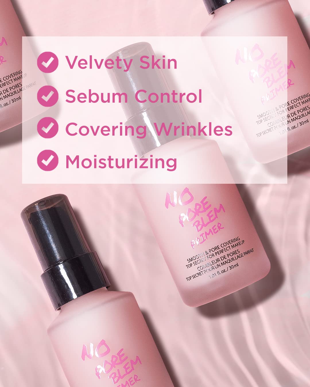 Touch In Sol primer texture closeup shows lightweight, non-sticky makeup prep.