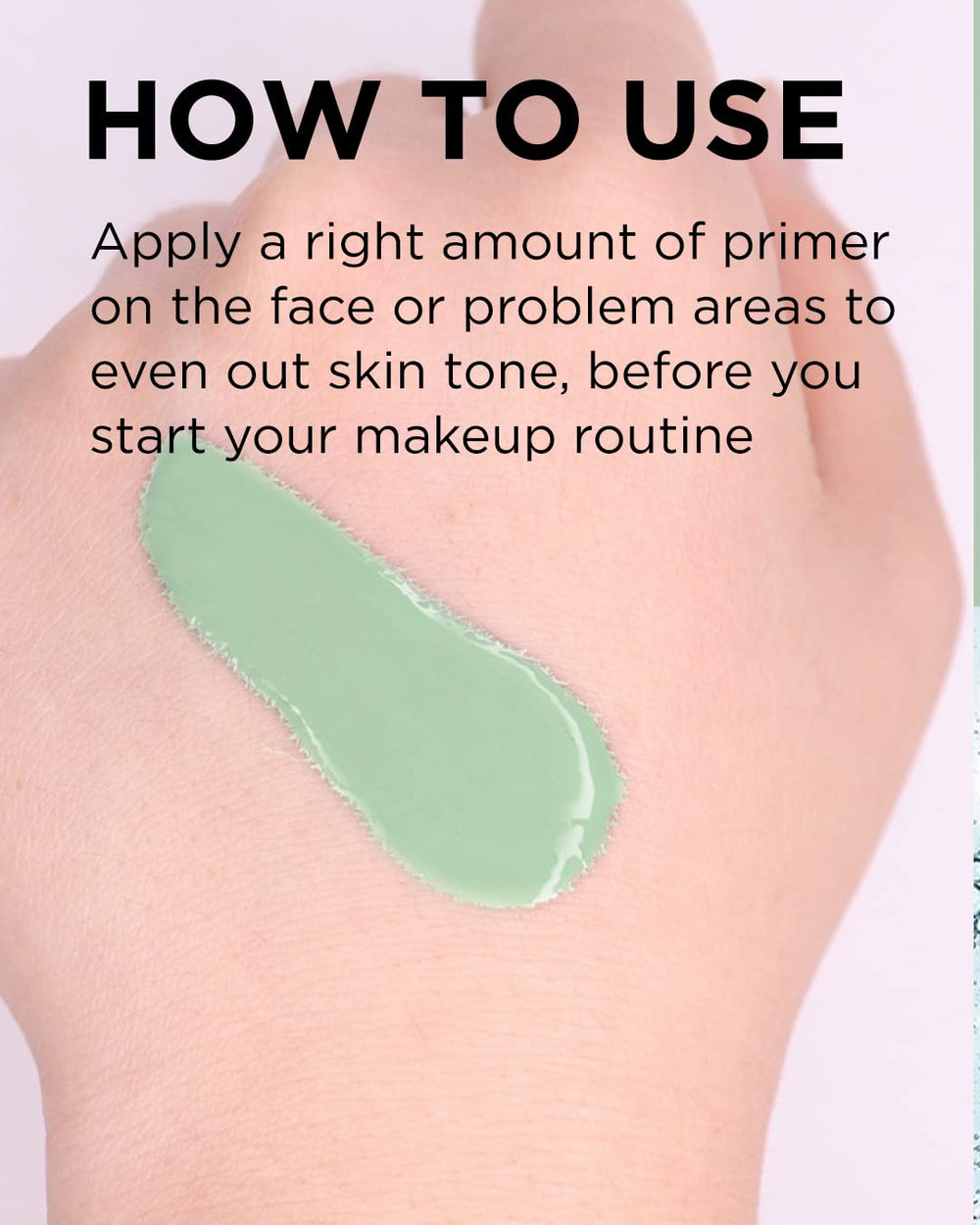 Touch In Sol UV protection green base offers sun-ready skin while smoothing tone.